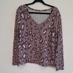 Leopard Print V-Neck Women's Top